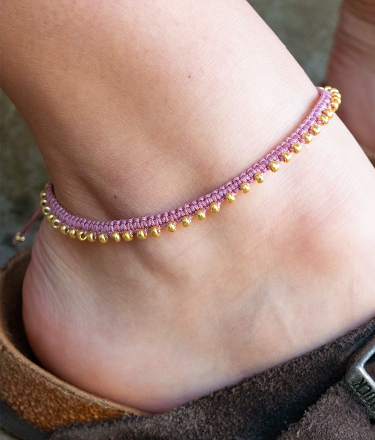 DIY Macramé Anklet Tutorial with Beads