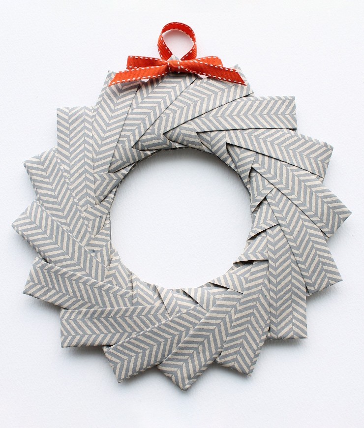 origami wreath christmas craft