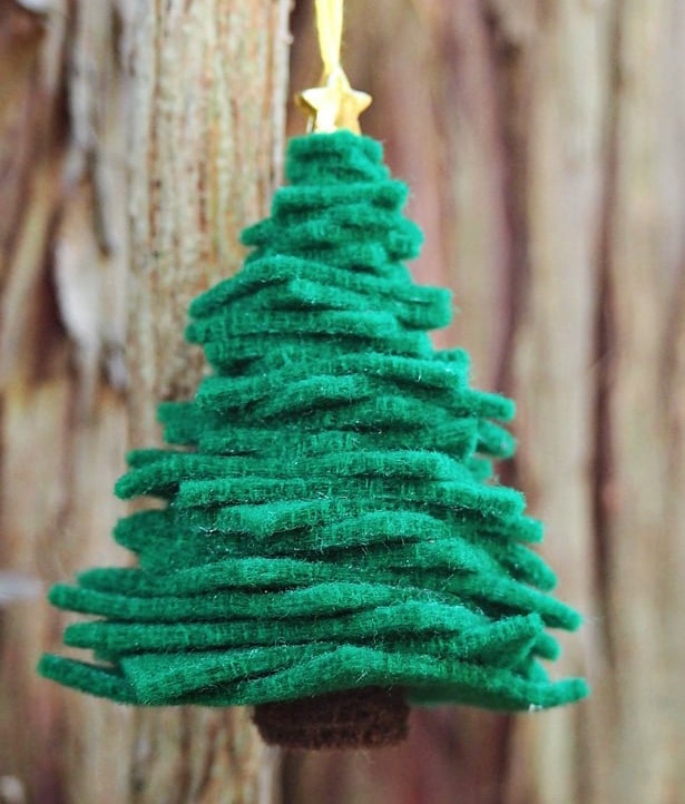 wool felt tree ornament christmas craft